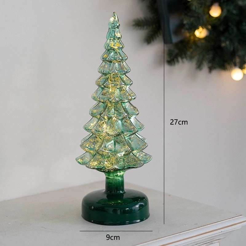 LED Battery Glass Light Up Christmas Trees