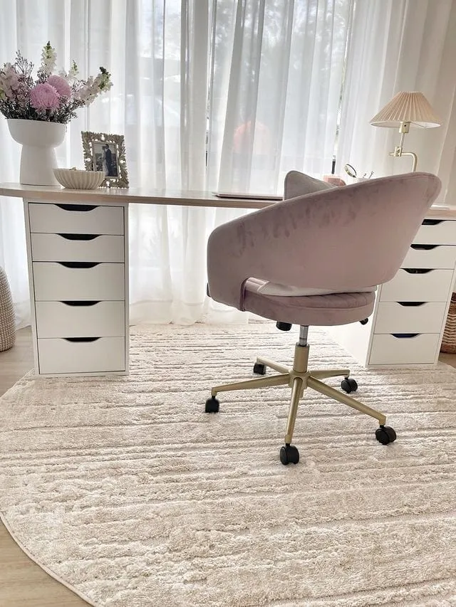 Leilani Ivory Cream Textured Round Rug