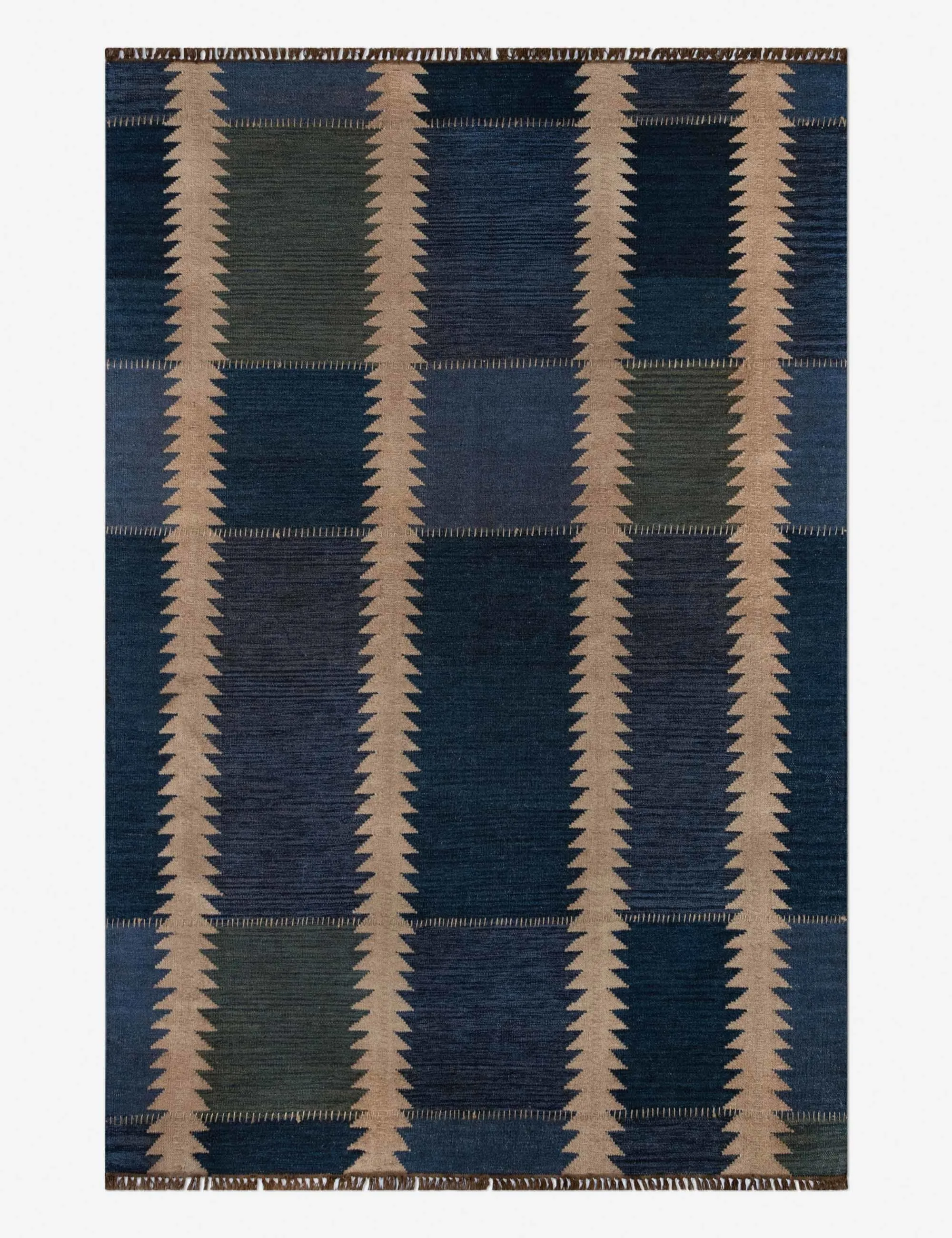 Lemieux et Cie Atar Handwoven Wool Rug by Momenimodern color block patchwork rug