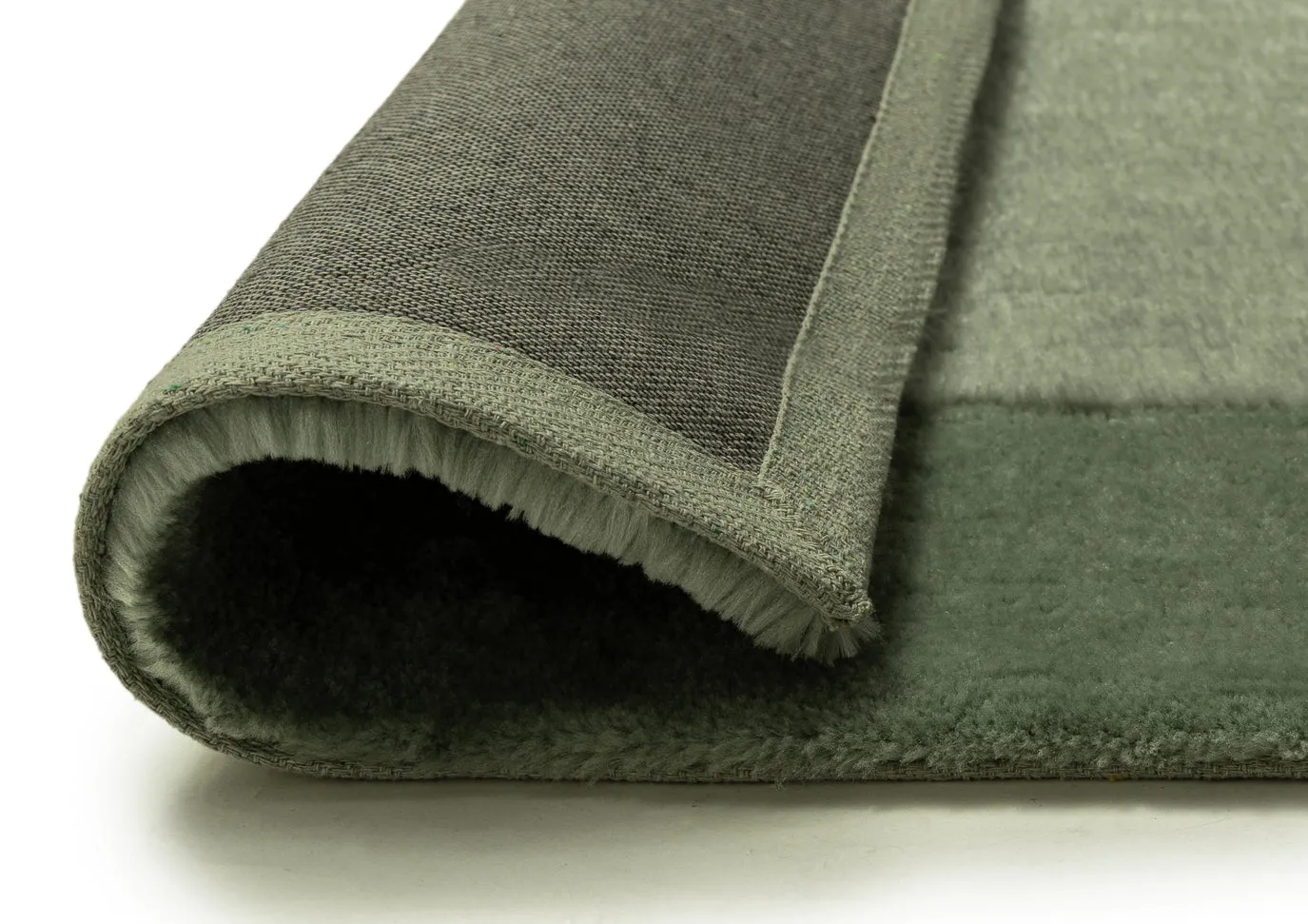 Lila Green Bordered Shag Rug