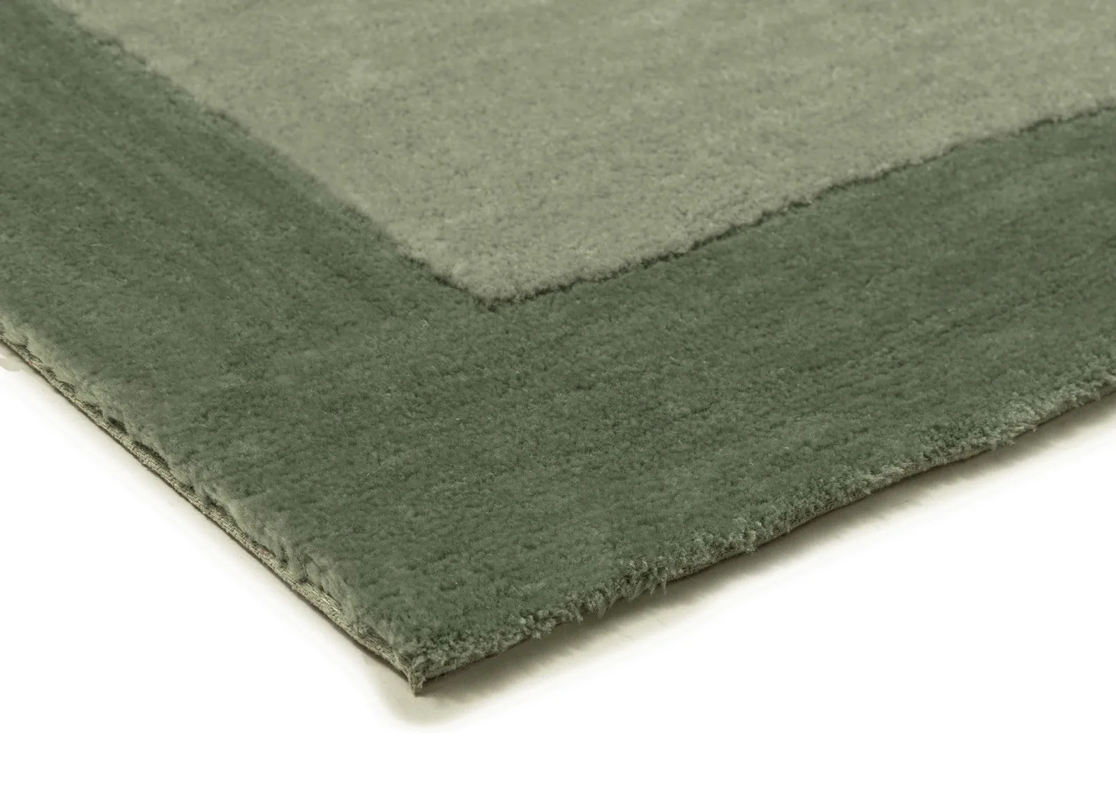 Lila Green Bordered Shag Rug