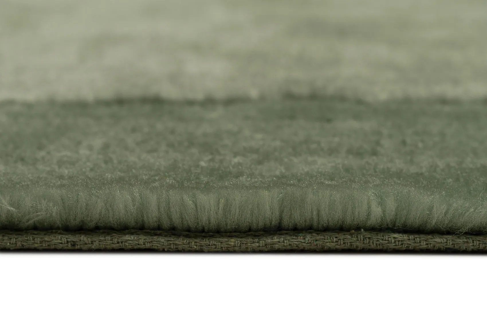 Lila Green Bordered Shag Rug