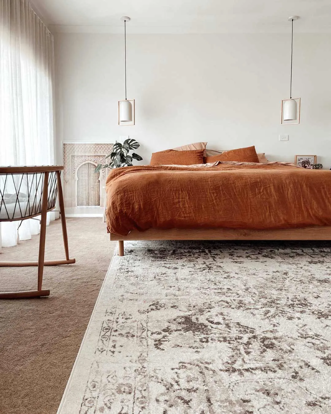 Liliana Cream And Brown Traditional Distressed Floral Rug