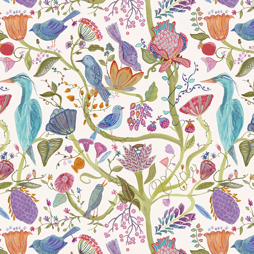 Lindu Printed Linen Made to Measure Roman Blinds Ecru