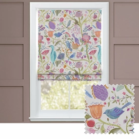 Lindu Printed Linen Made to Measure Roman Blinds Ecrubedding sets ,throw blankets 