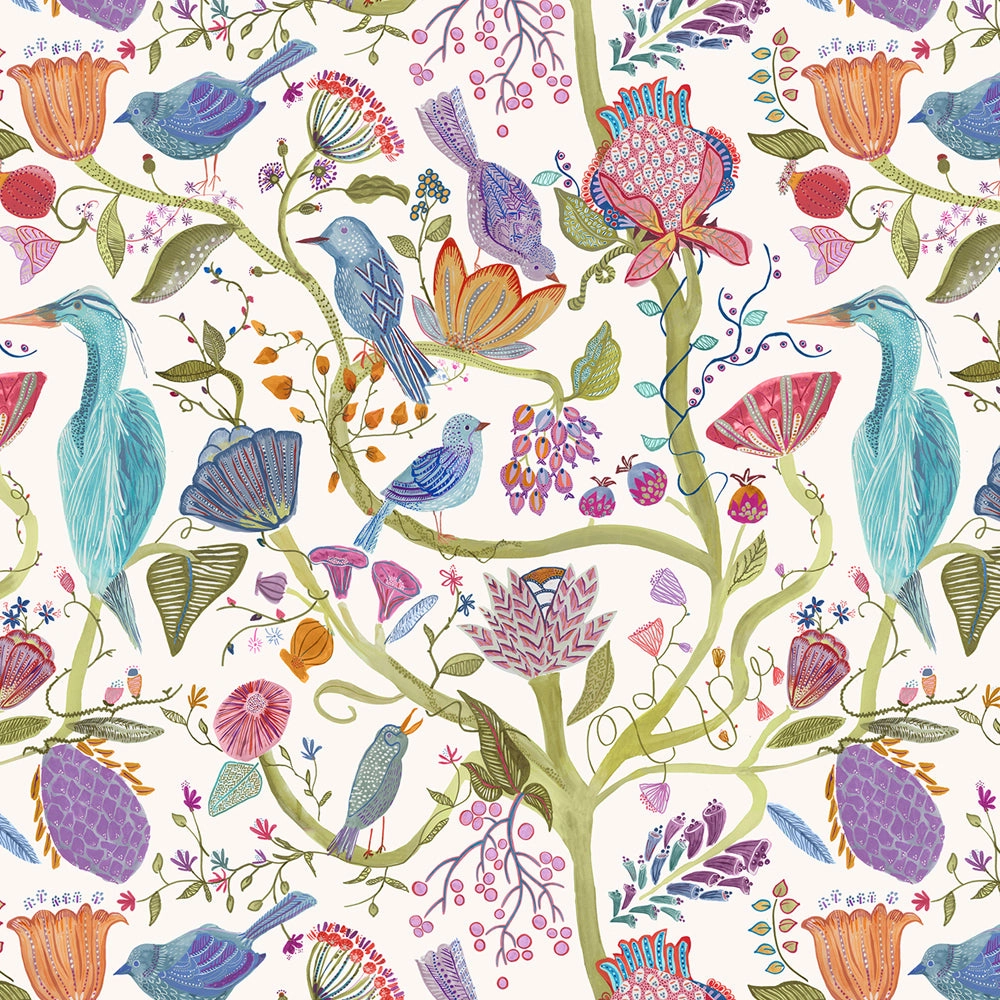 Lindu Printed Linen Made to Measure Roman Blinds Ecru