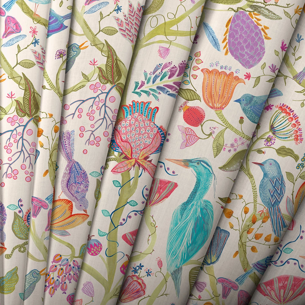 Lindu Printed Linen Made to Measure Roman Blinds Ecru