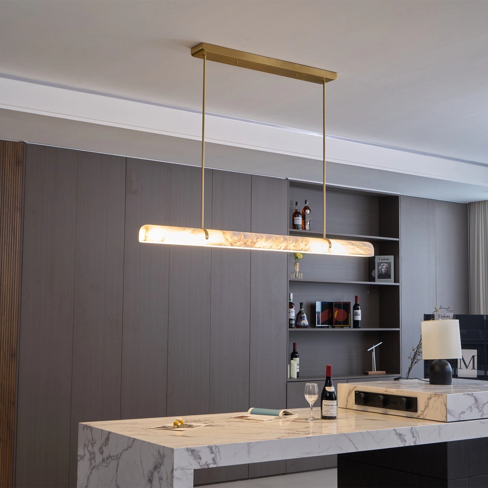 Linear Alabaster Chandelier