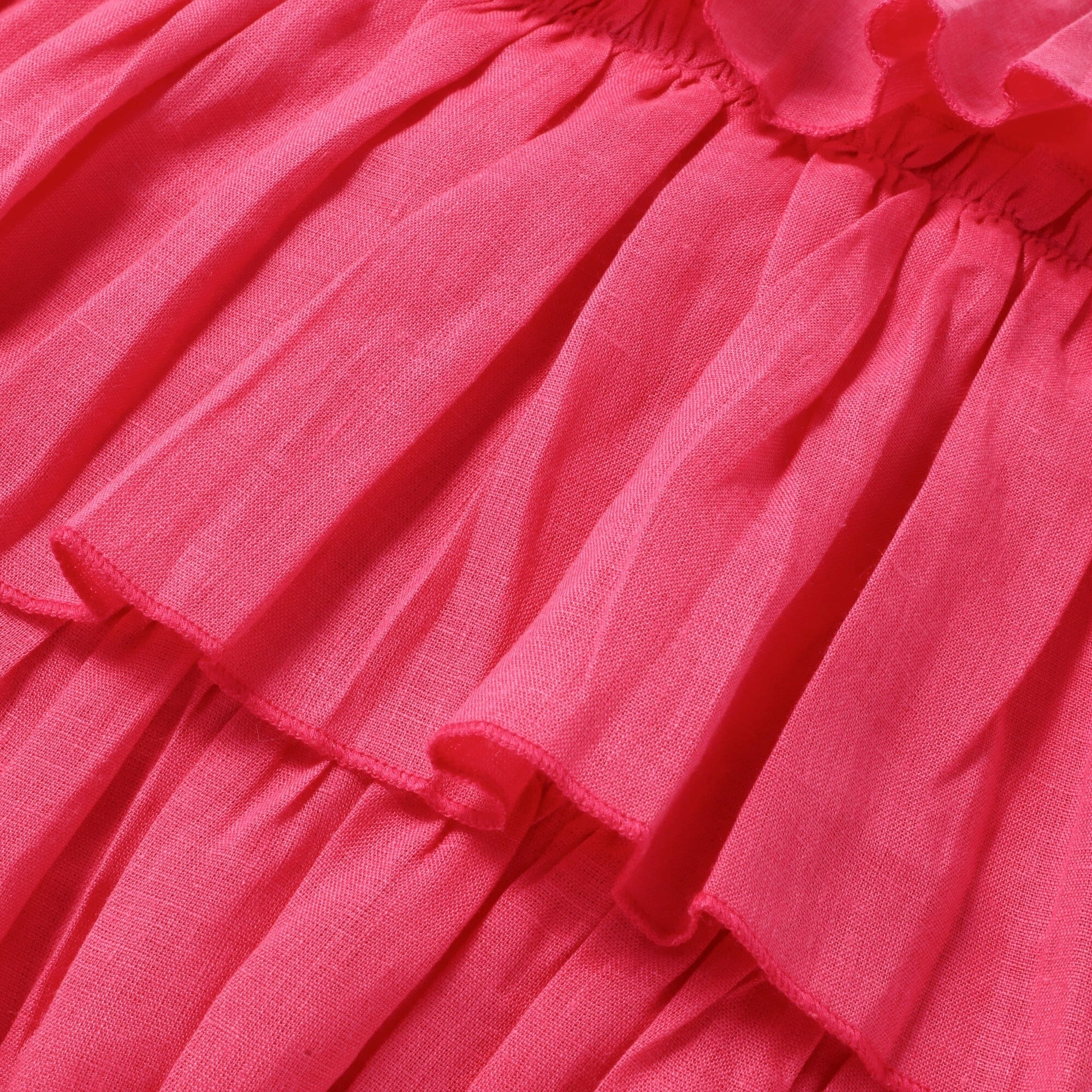 Linen Frill Cushion Cover 450 x 450 Pink