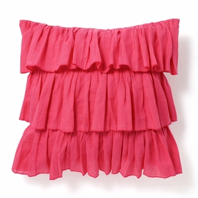 Linen Frill Cushion Cover 450 x 450 Pinkbedding sets ,throw blankets 
