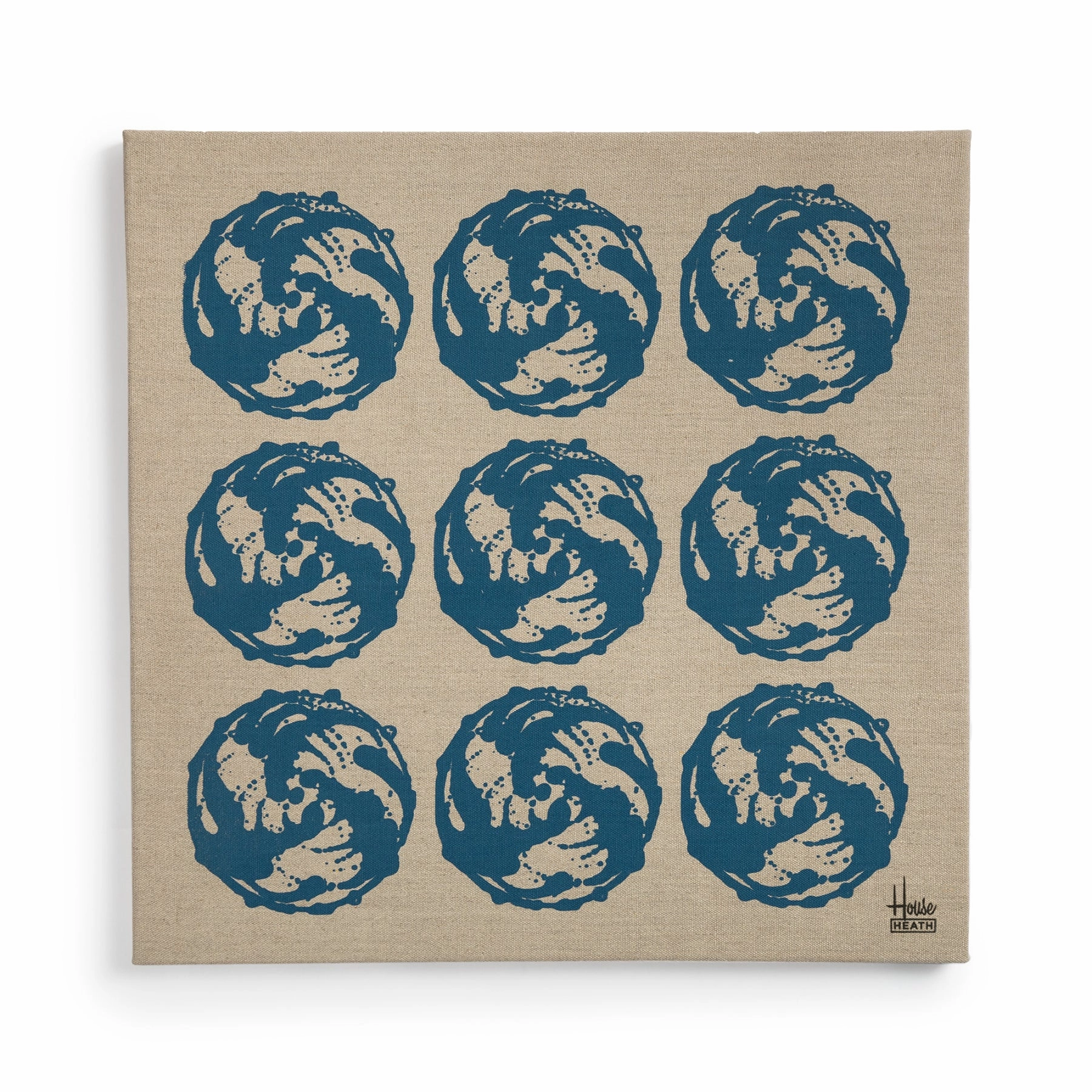Linen Screen Print in Bluenordic minimalist vase