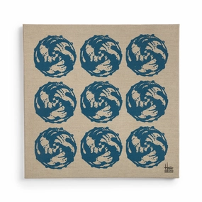 Linen Screen Print in Bluenordic minimalist vase