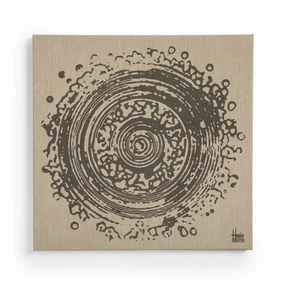 Linen Screen Print in Greynordic minimalist vase