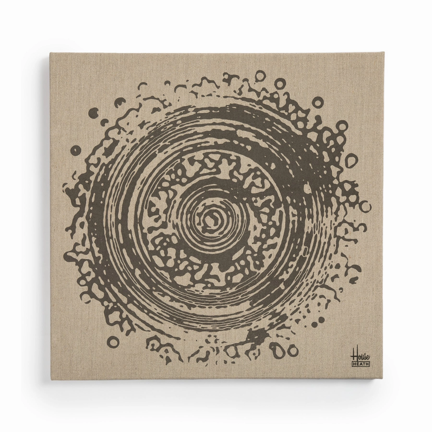 Linen Screen Print in Greynordic minimalist vase