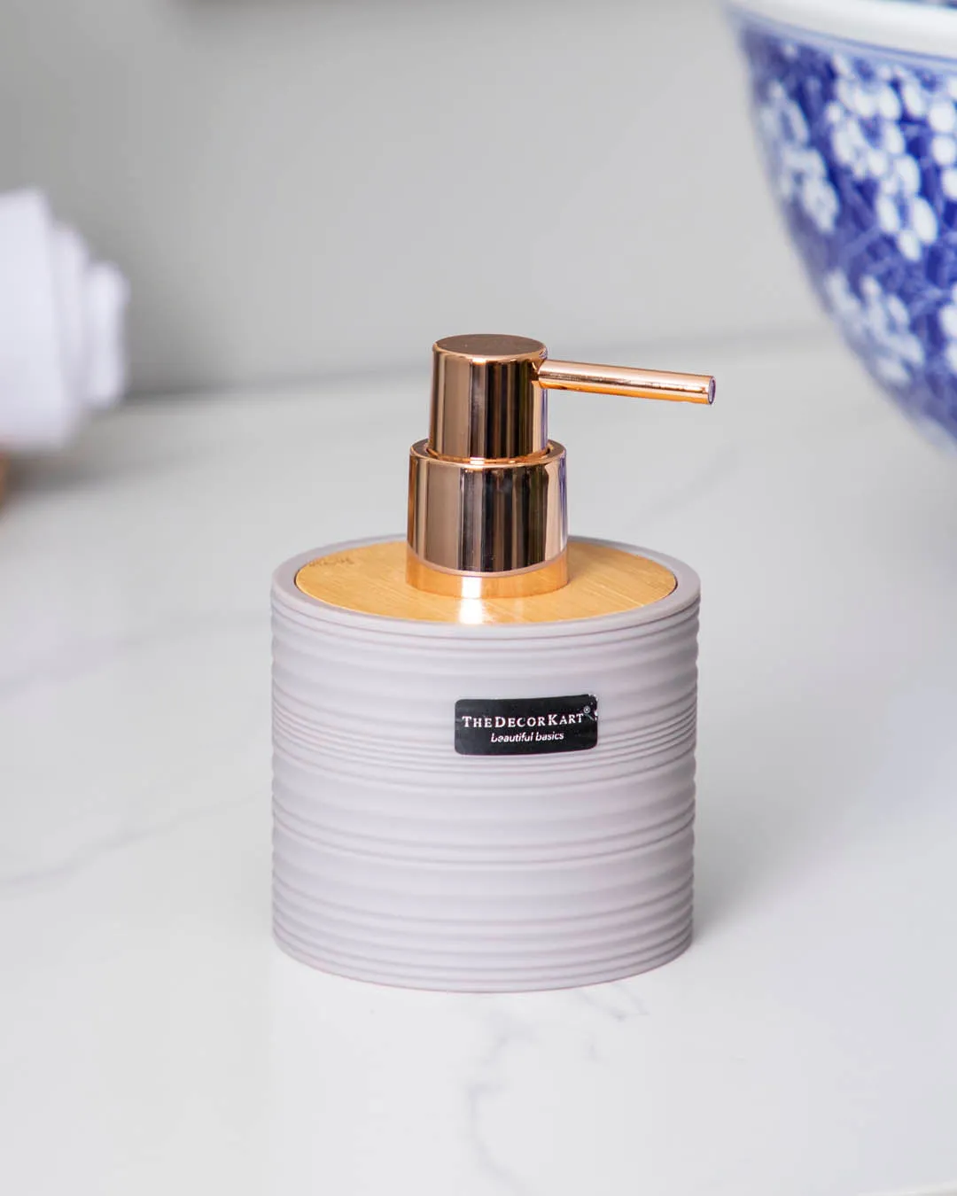 Liquid Dispenser with Ribbed Texture - OffWhitebathroom decor,boho bathroom decor,minimalist bathroom decor