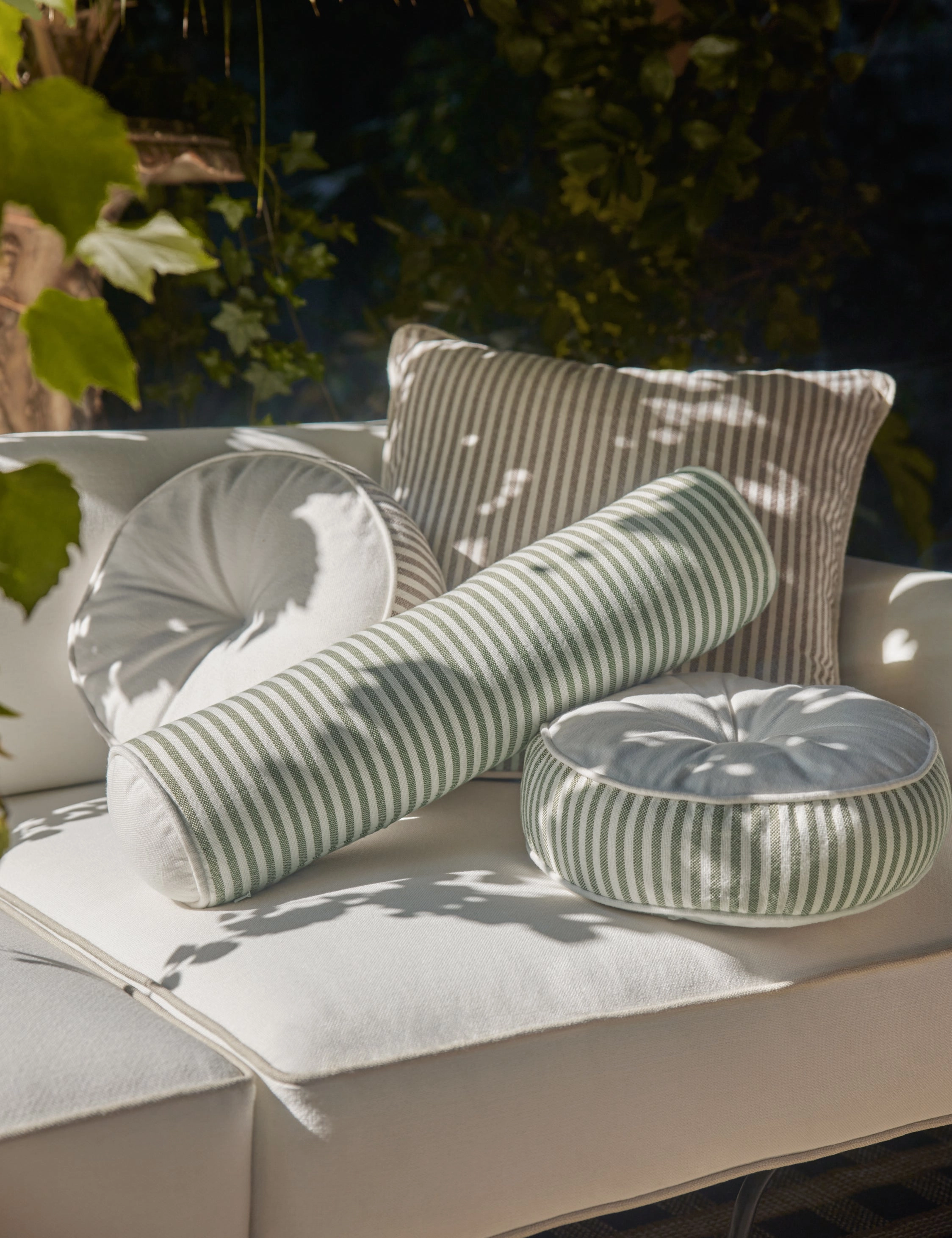 Littu Indoor / Outdoor Striped Disc Pillow by Sarah Sherman Samuel