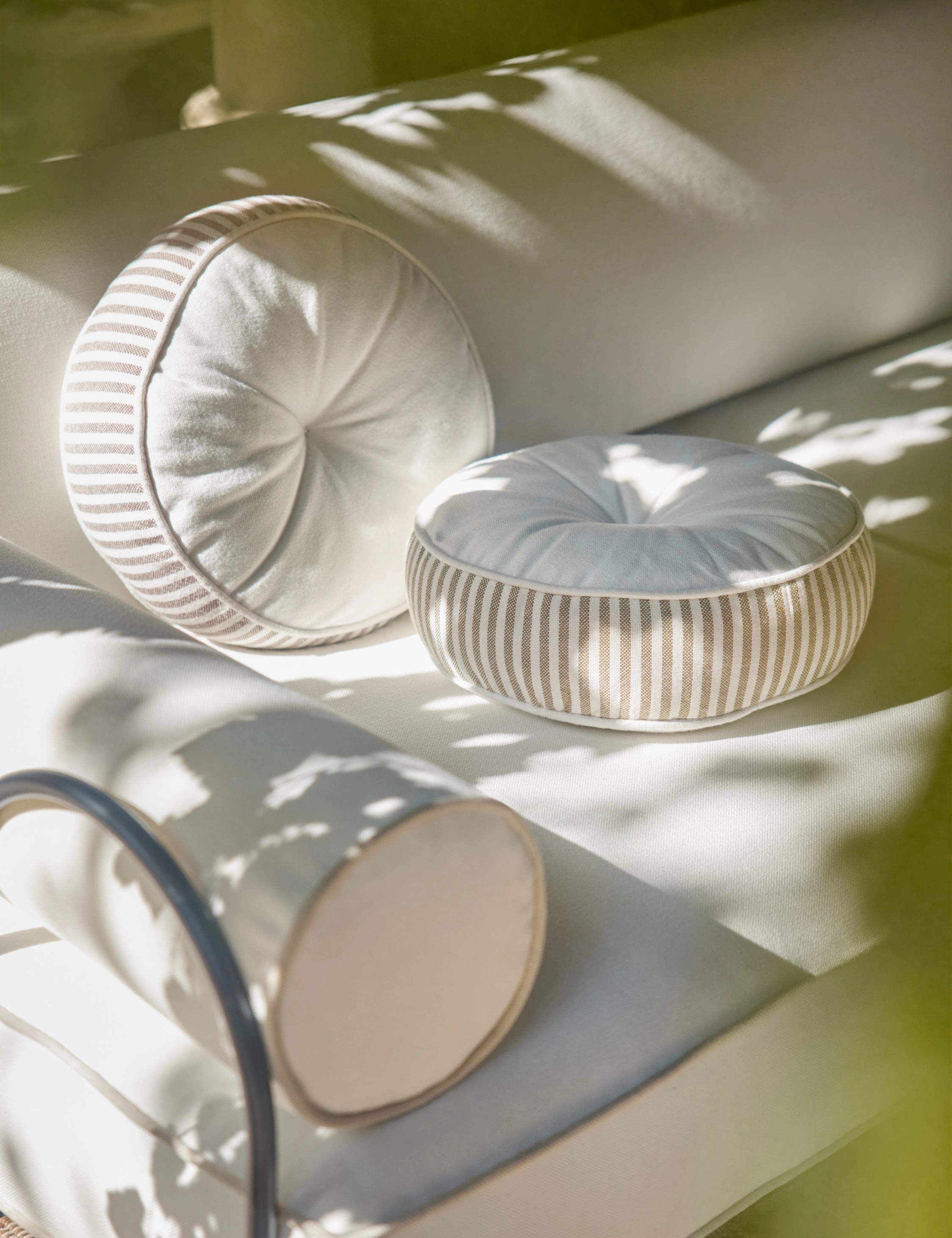 Littu Indoor / Outdoor Striped Disc Pillow by Sarah Sherman Samuel