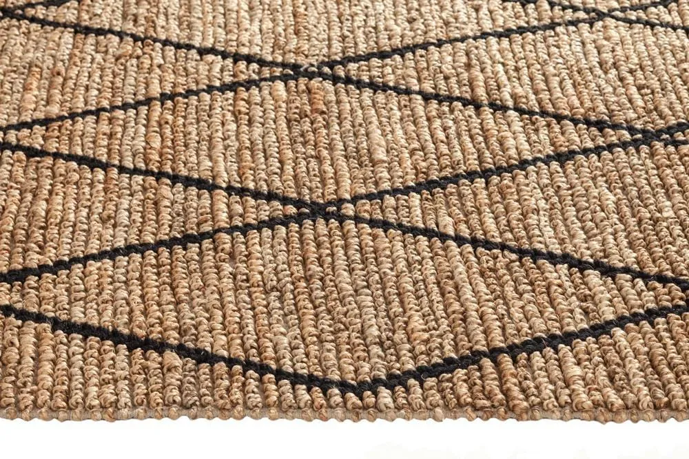 Livia Diamond Pattern Natural Jute and Cotton Rug *NO RETURNS UNLESS FAULTY