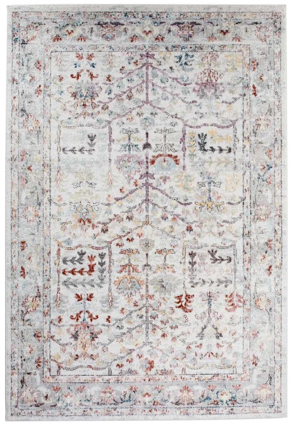 Livvie Blue and Orange Multi-Colour Distressed Rugmodern color block patchwork rug