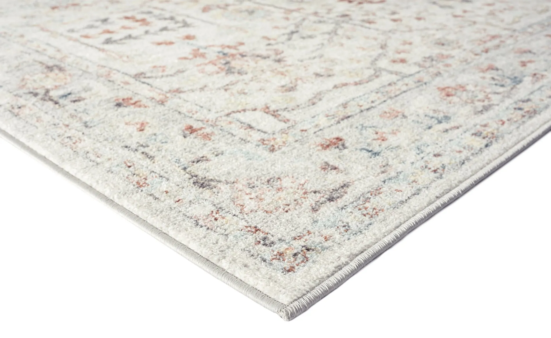 Livvie Blue and Orange Multi-Colour Distressed Rug