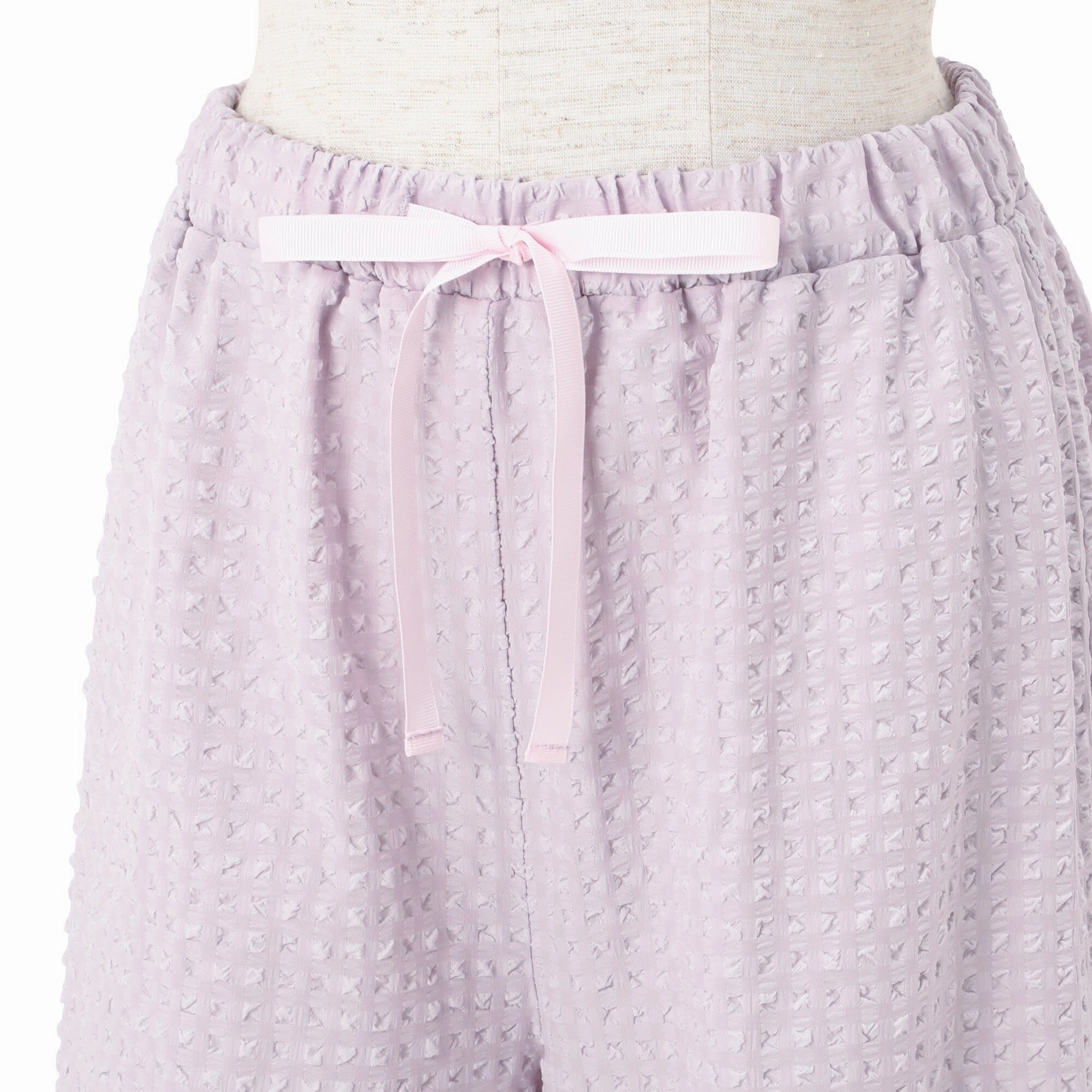 Logo Check Jacquard Pajamas With Embroidery Purple