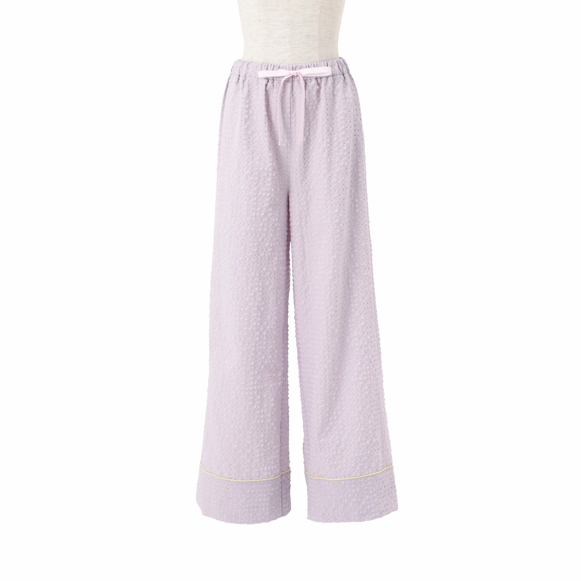 Logo Check Jacquard Pajamas With Embroidery Purple
