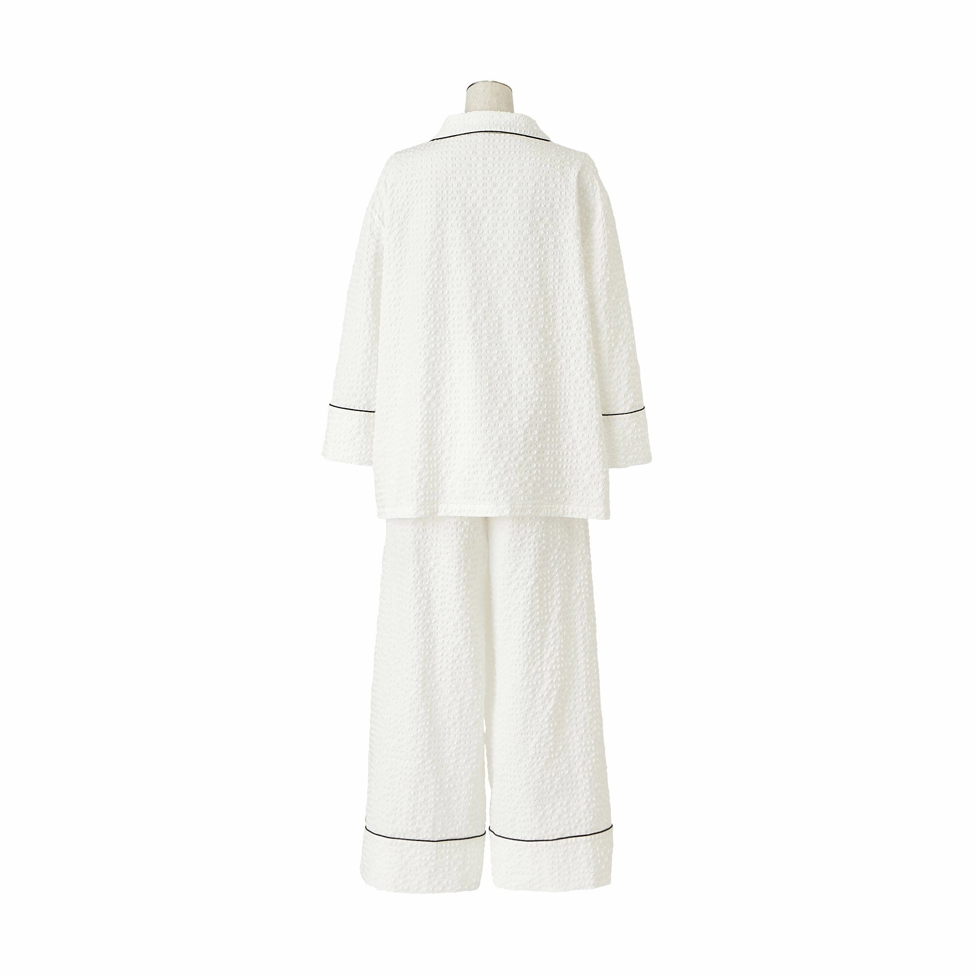Logo Check Jacquard Pajamas With Embroidery White