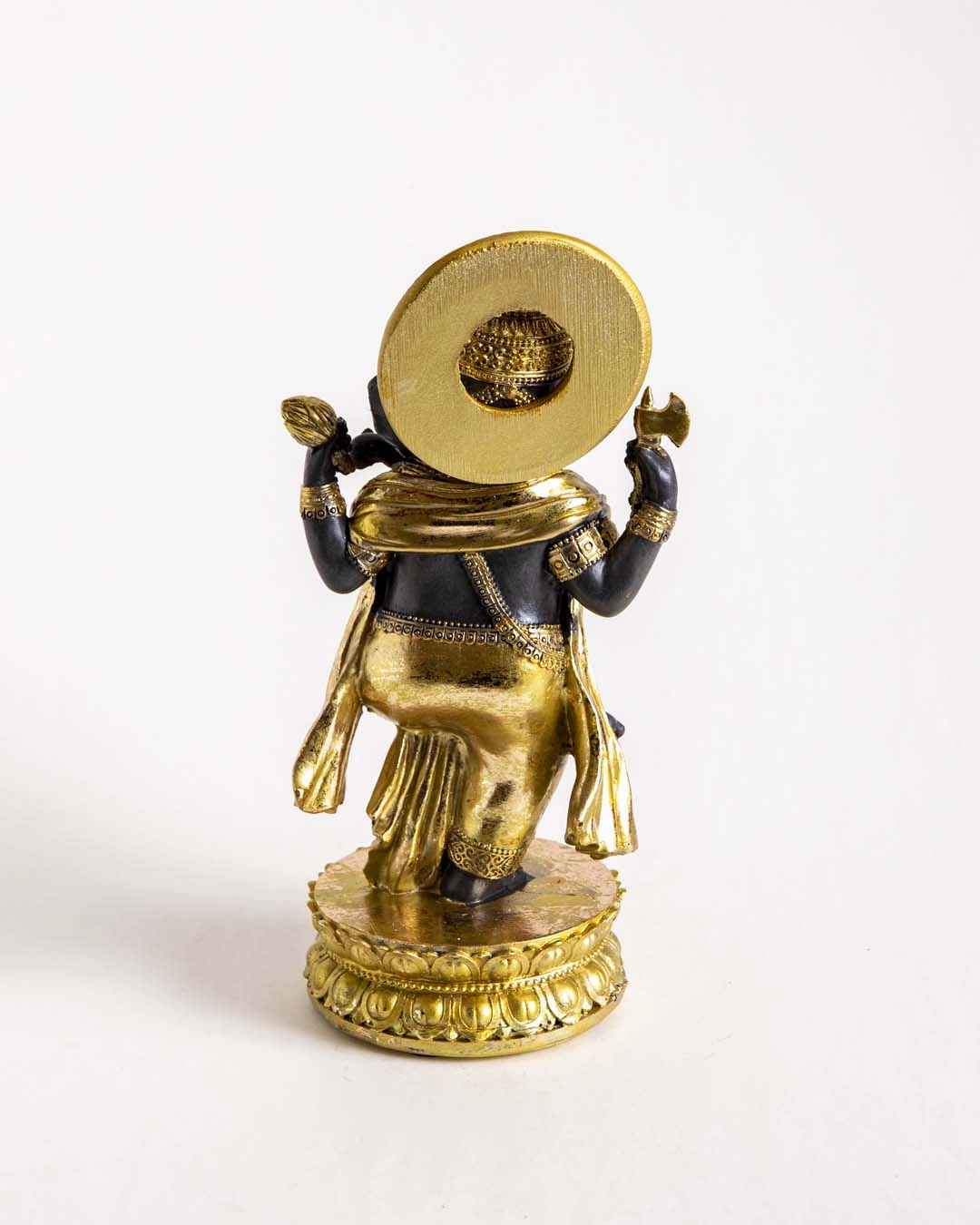 Lord Ganesh Standing on One Leg - Black & Gold