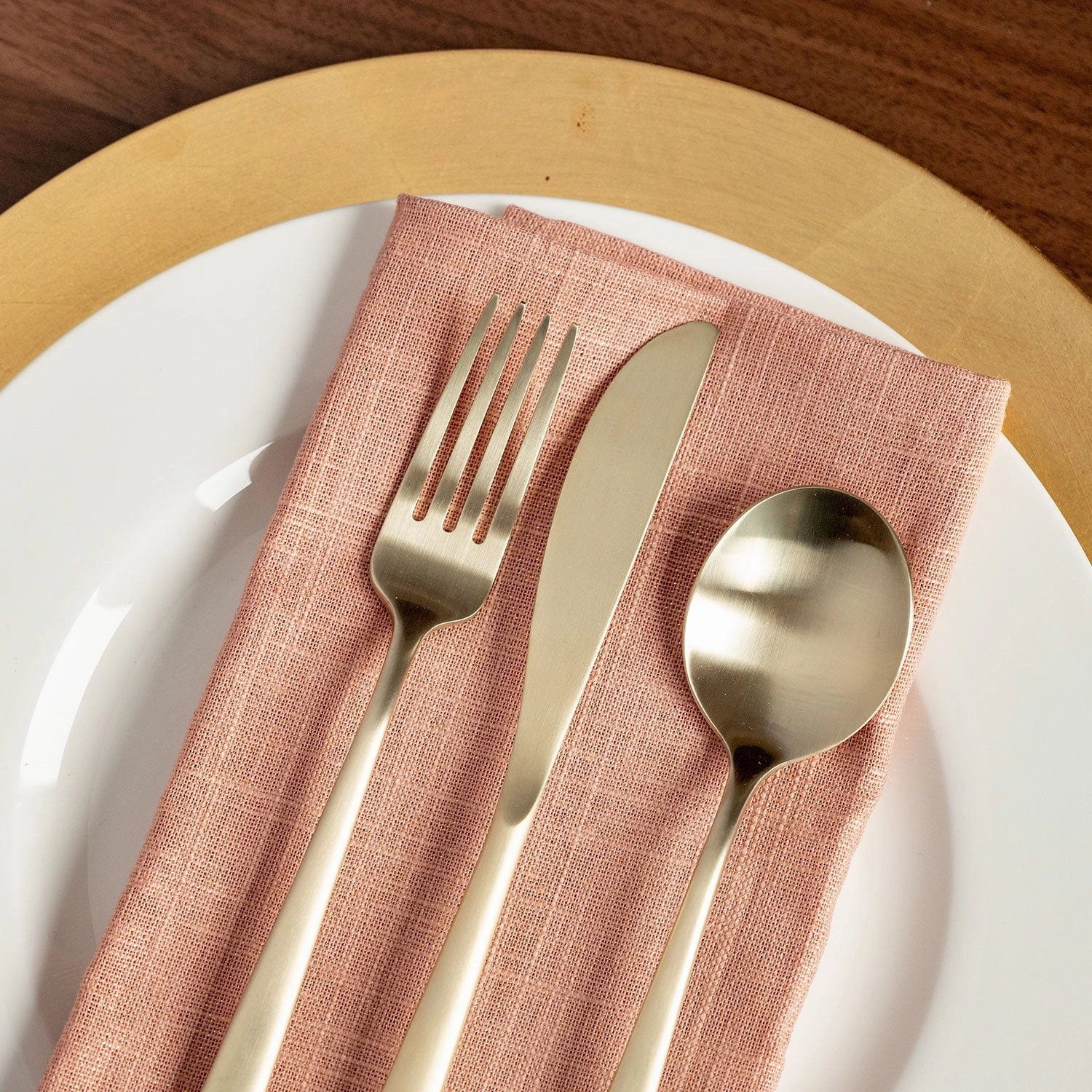 Lorenn Champagne Satin 20 Piece Flatware Set