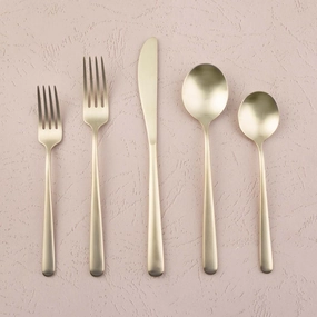 Lorenn Champagne Satin 20 Piece Flatware Seteco-friendly bamboo fiber tableware set 