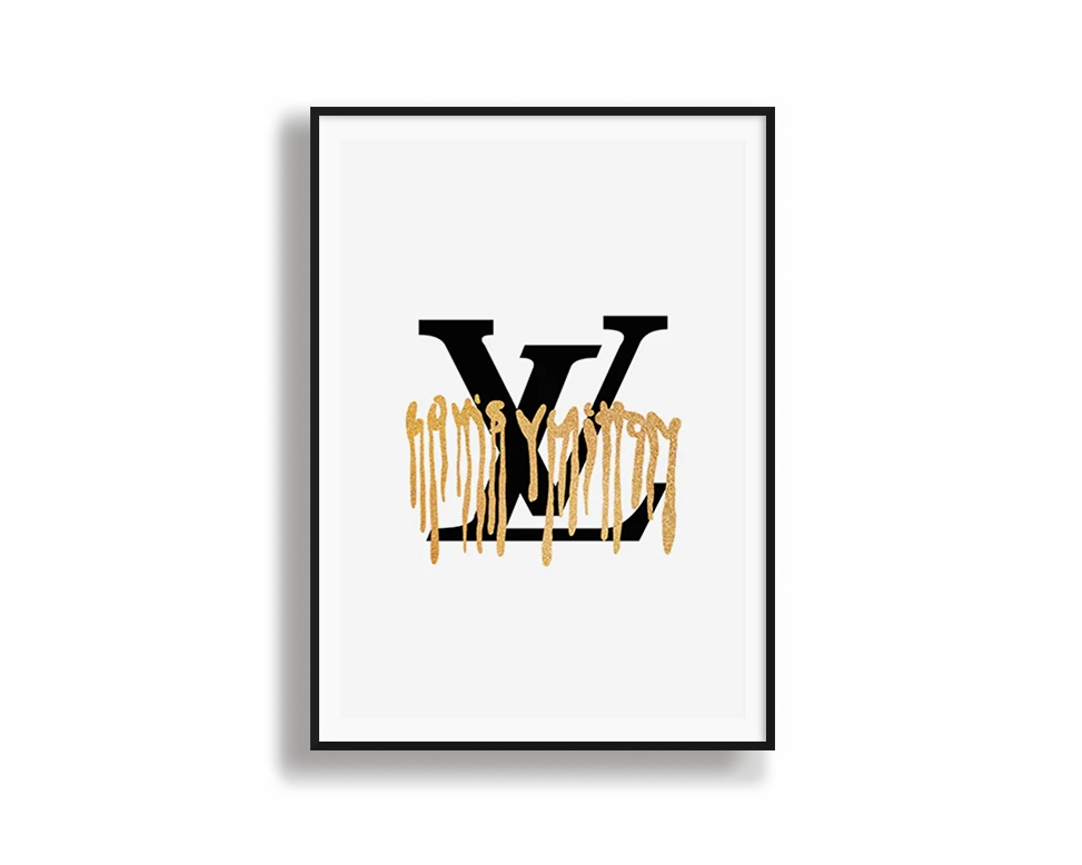 Louis Vuitton Drip Gold LVnordic style wall decor