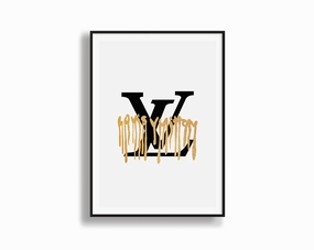 Louis Vuitton Drip Gold LVnordic style wall decor