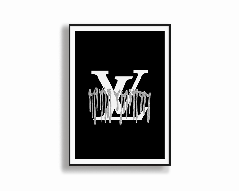 Louis Vuitton Drip Silver LVmodern abstract painting decor