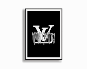 Louis Vuitton Drip Silver LVmodern abstract painting decor
