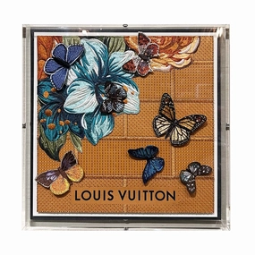 Louis Vuitton Floral Corner Wall Piece - 12"x12"nordic style wall decor