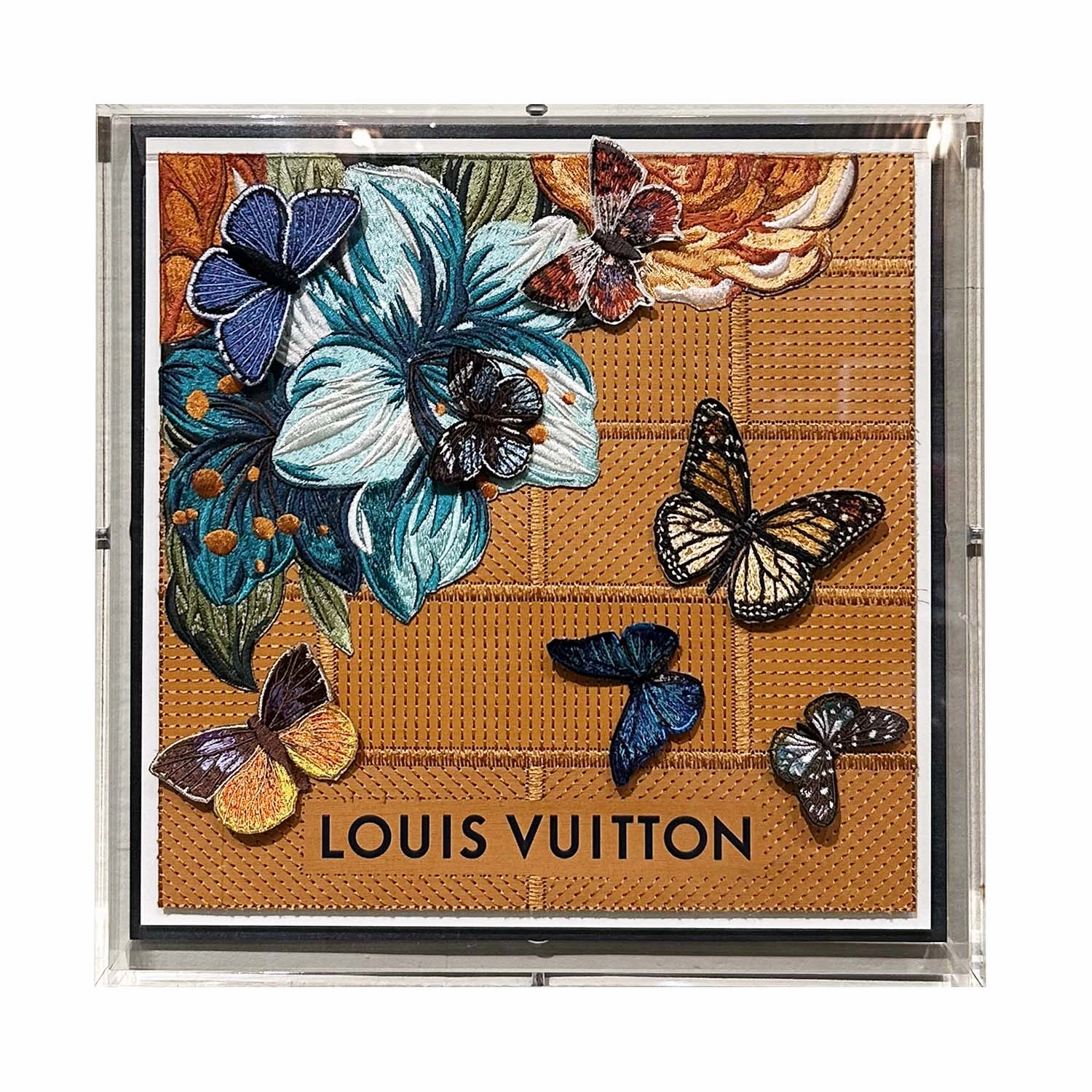 Louis Vuitton Floral Corner Wall Piece - 12"x12"nordic style wall decor