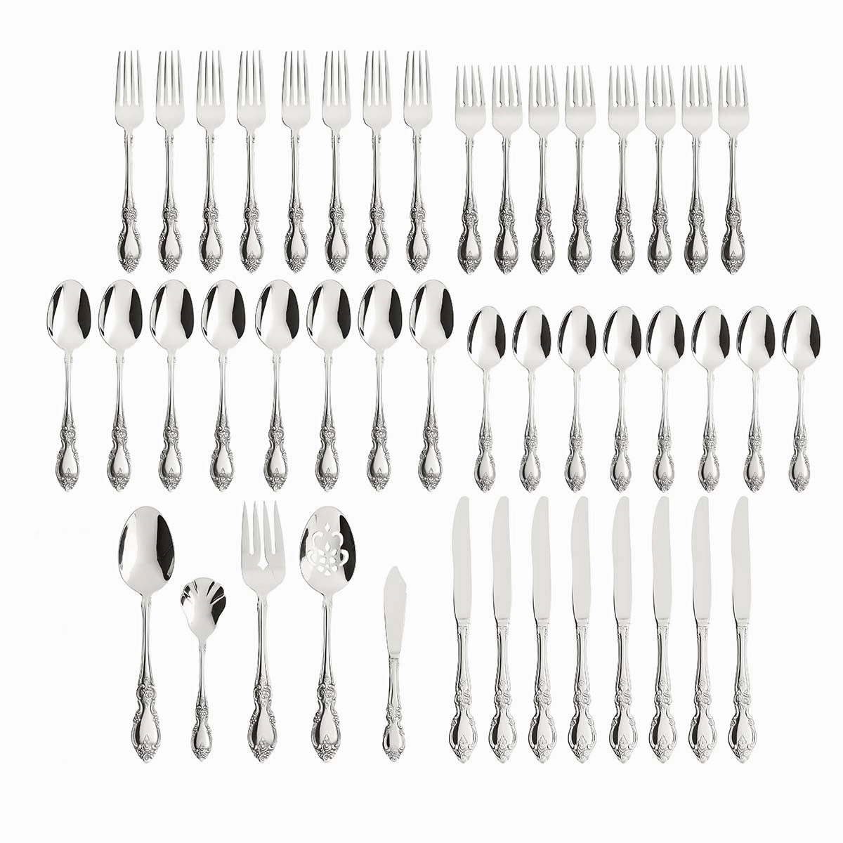 Louisiana 18/8 45 Piece Flatware Set