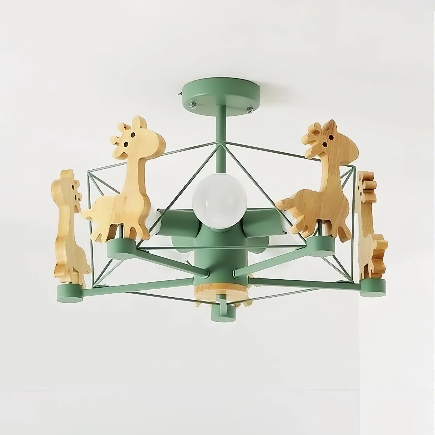 Lovely Deer Wooden Chandelier