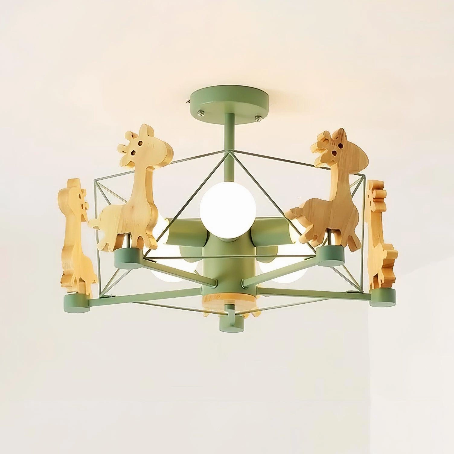 Lovely Deer Wooden Chandelier
