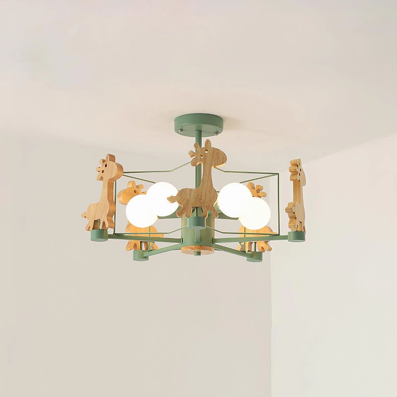 Lovely Deer Wooden Chandelier