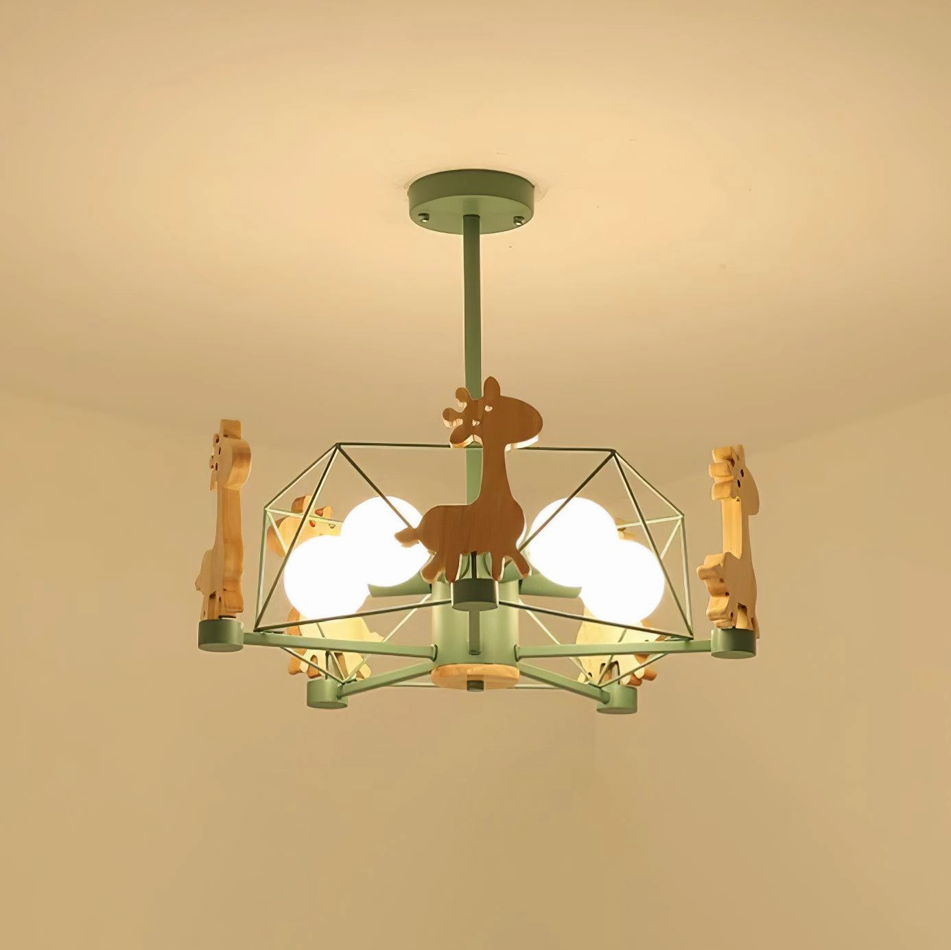 Lovely Deer Wooden Chandelier