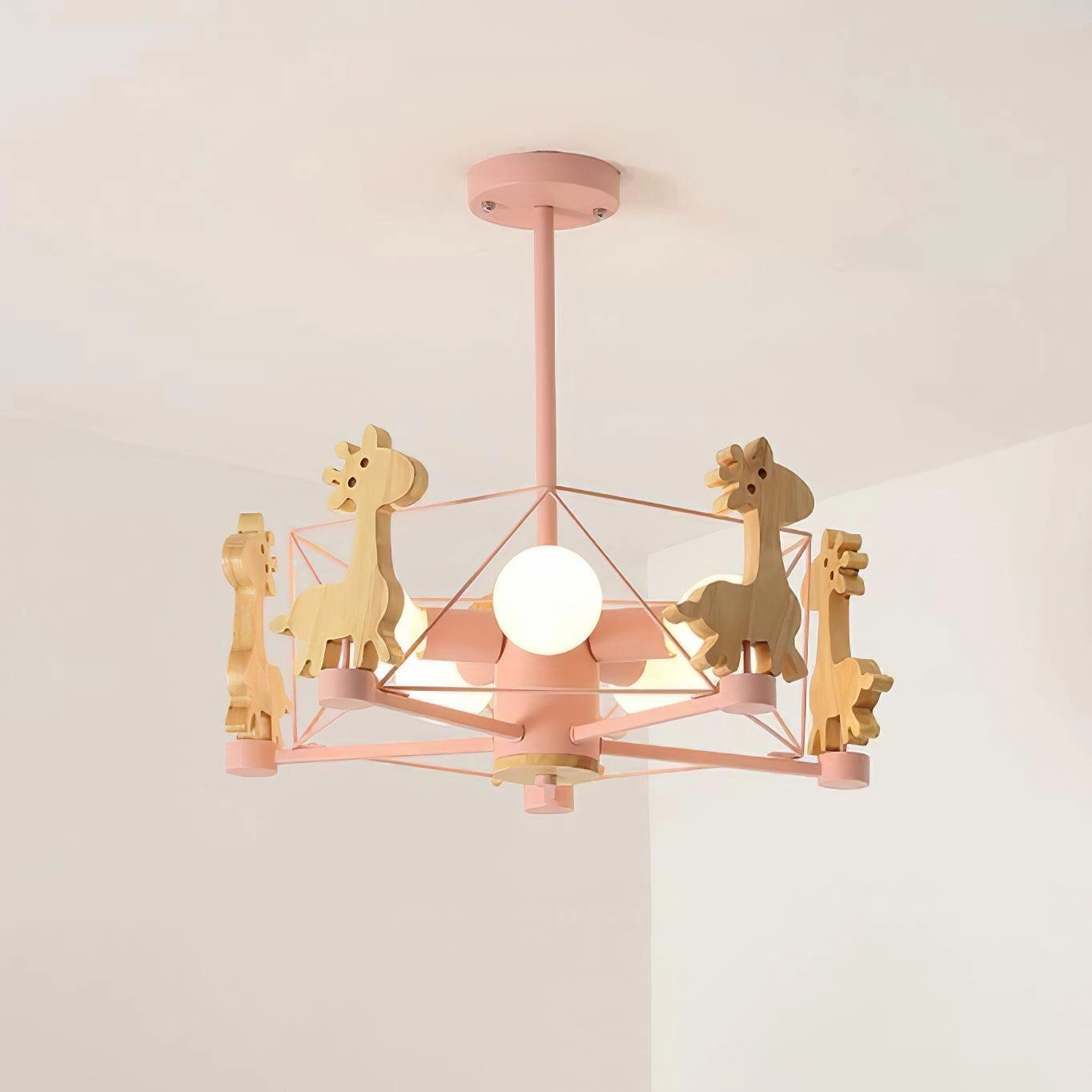 Lovely Deer Wooden Chandelier