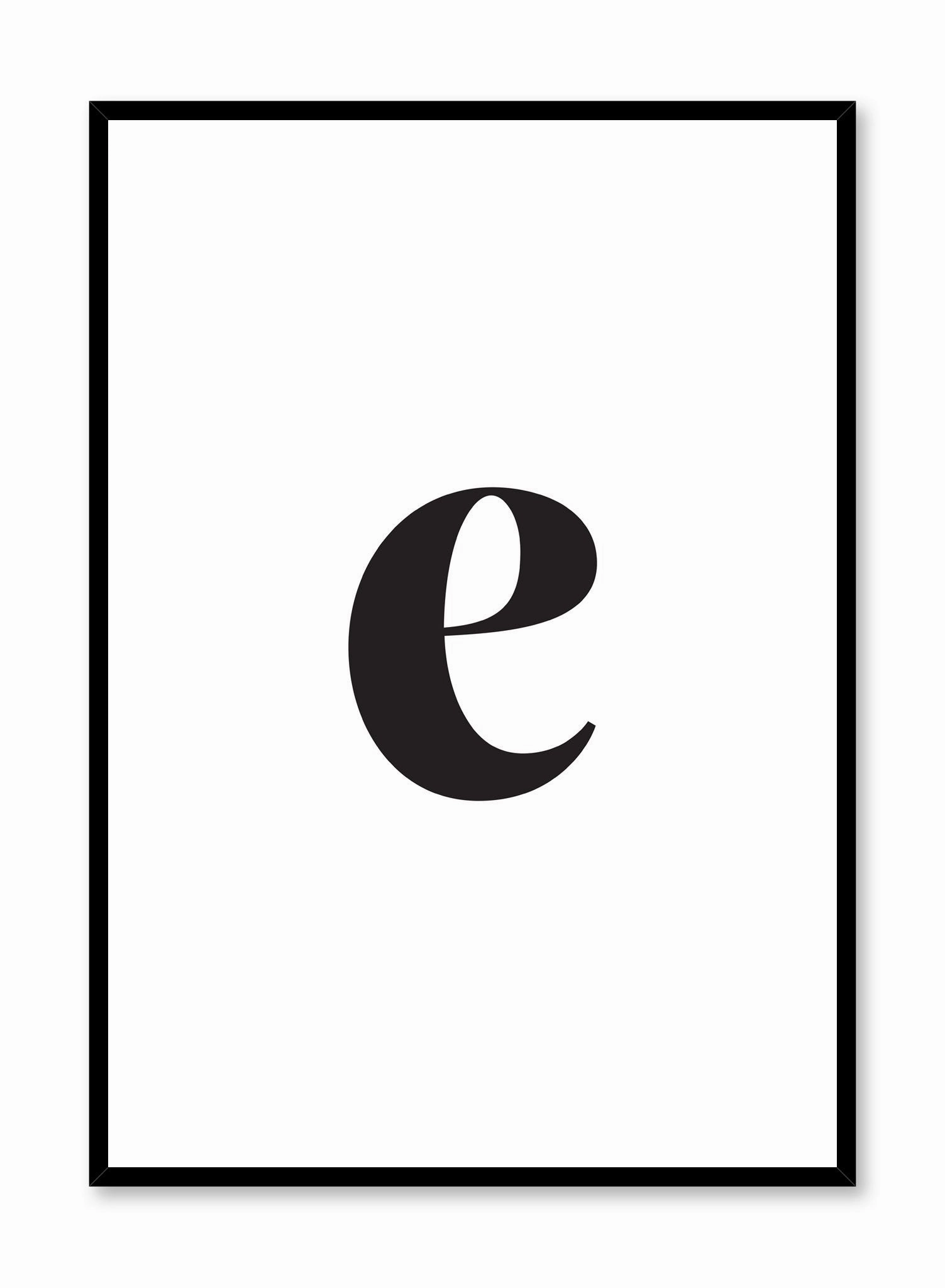 Lowercase Letter E, Posterpop culture themed posters