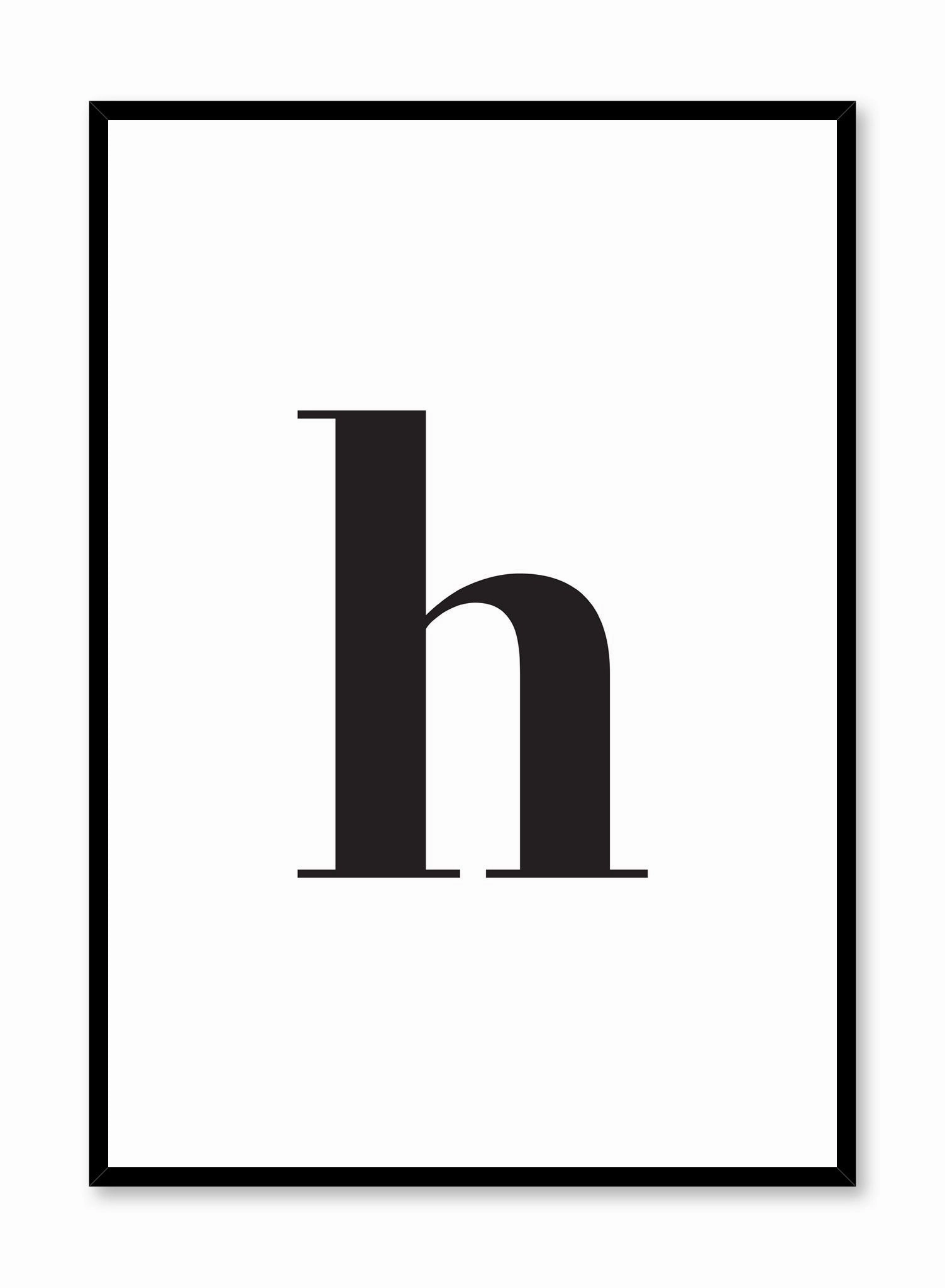 Lowercase Letter H, Posterpop culture themed posters