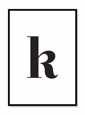 Lowercase Letter K, Posterpop culture themed posters