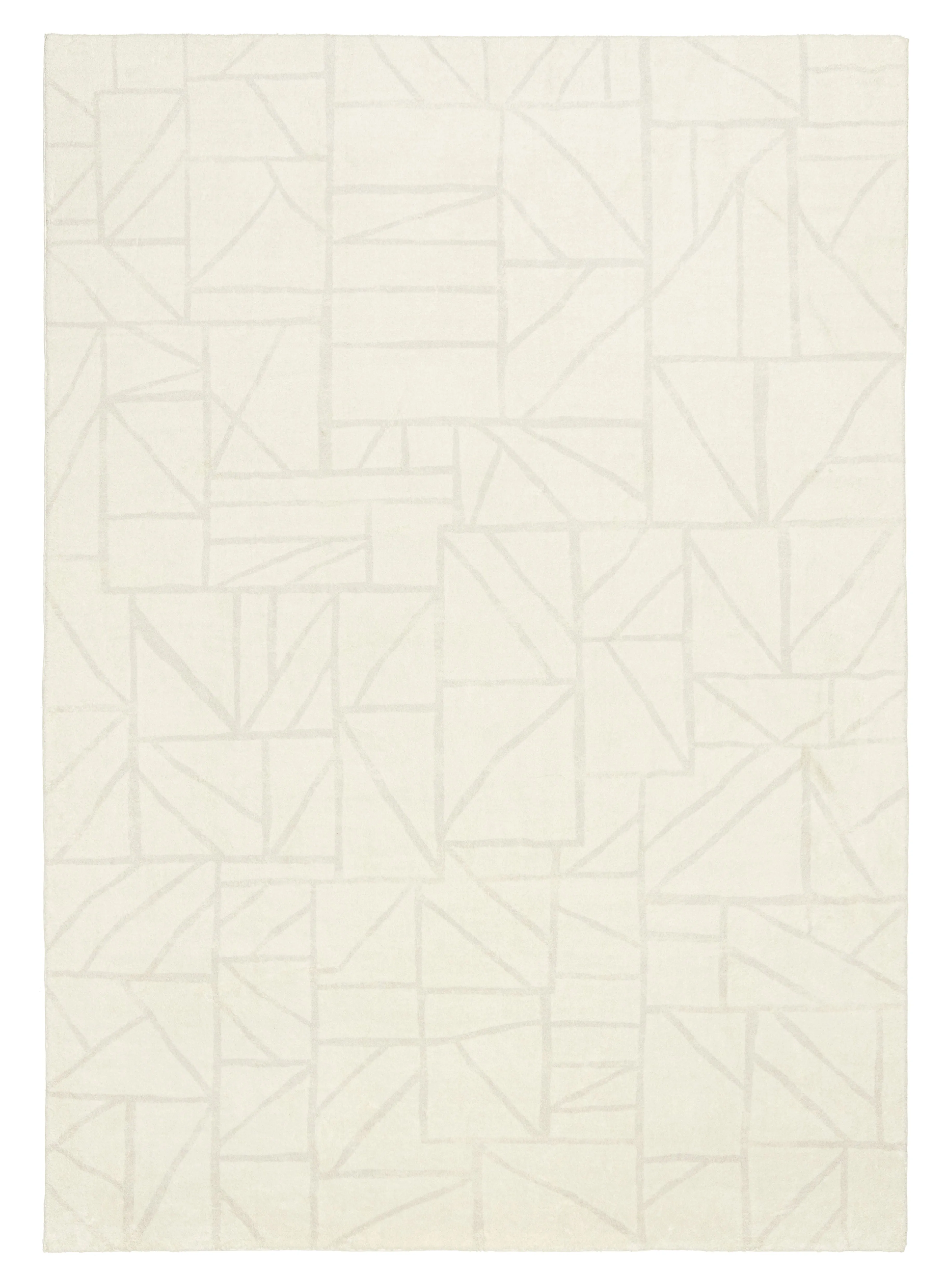Luca Grey Cream Geometric Washable Rugmodern color block patchwork rug