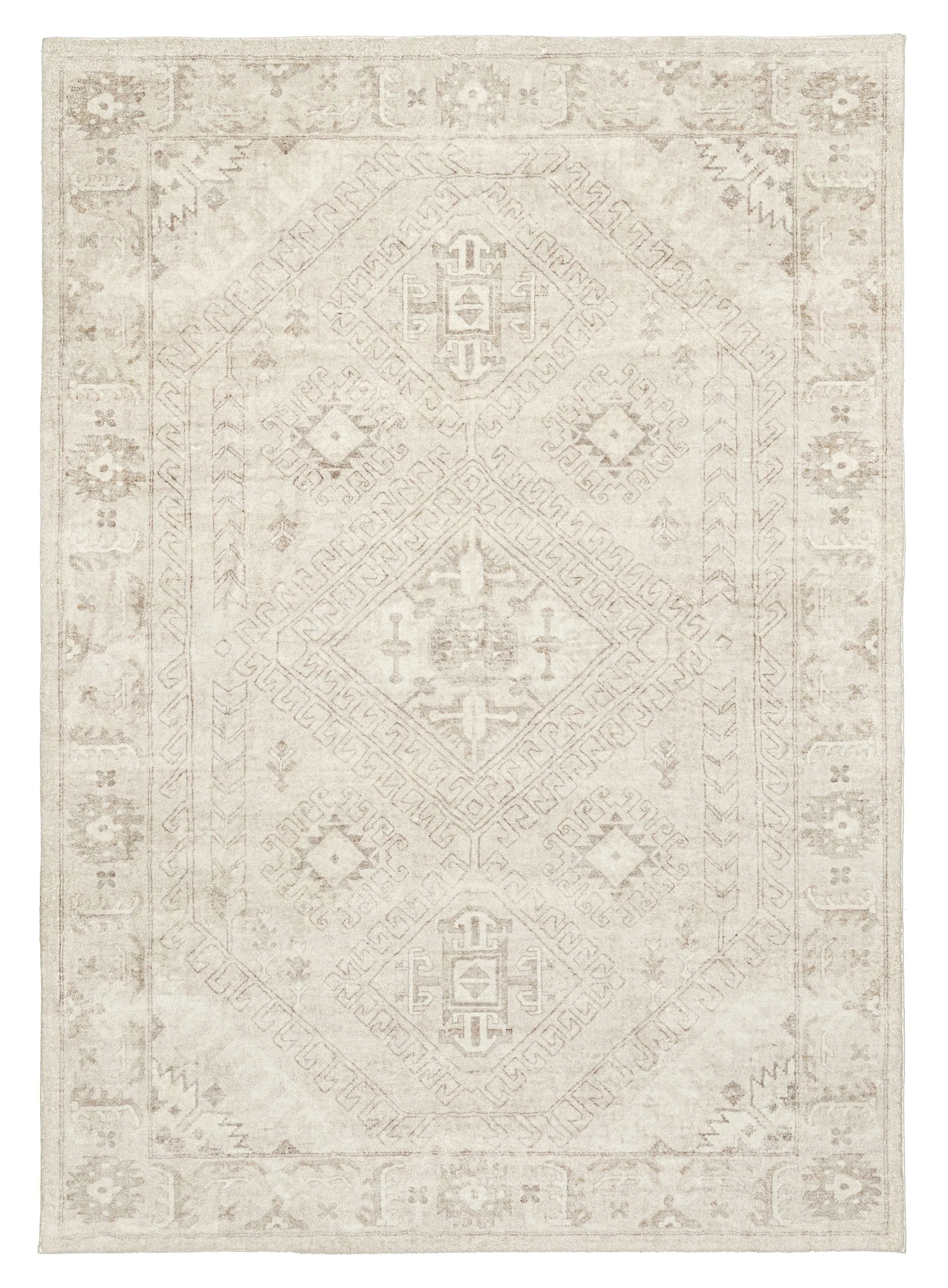 Lucille Cream and Beige Distressed Washable Rugmodern color block patchwork rug