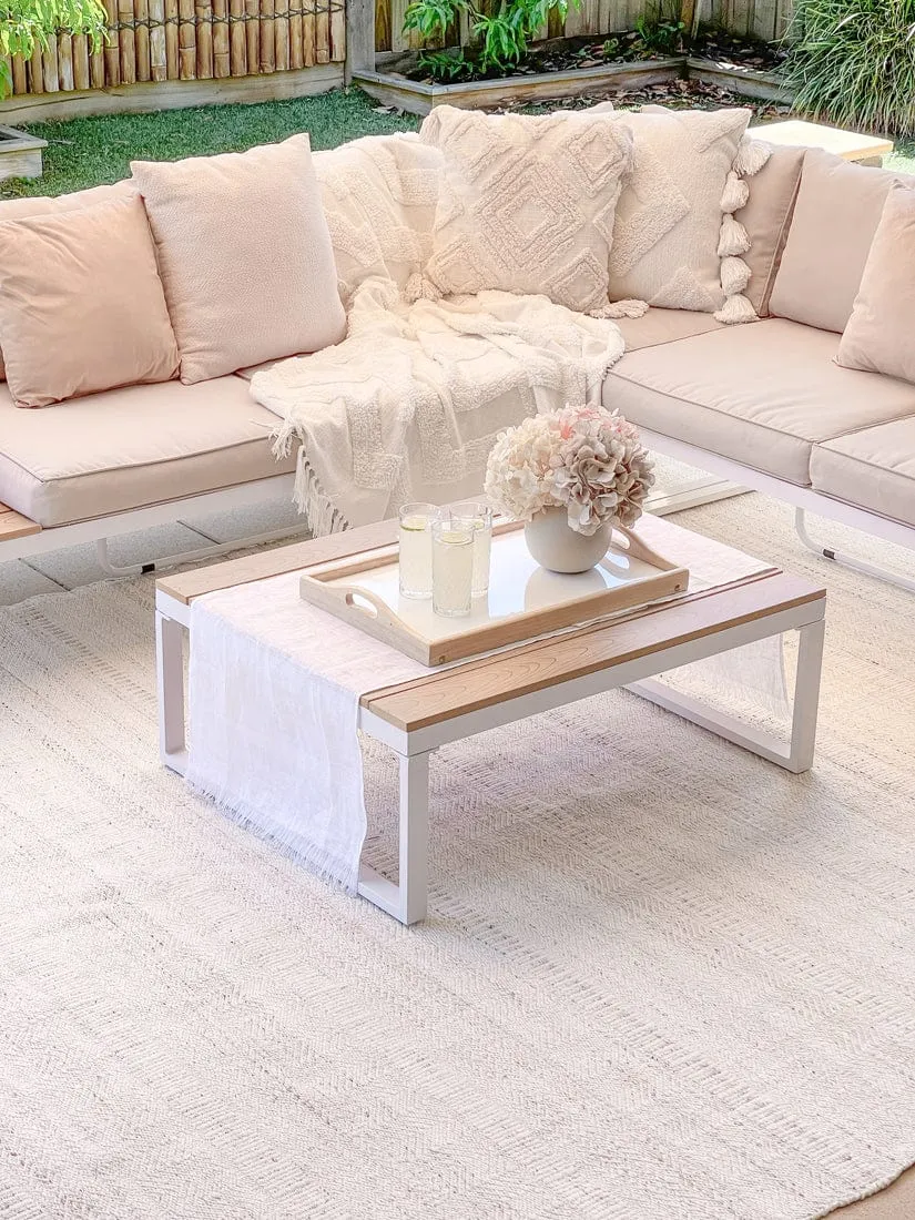 Lucinda Cream and Beige Indoor Outdoor PET Rug *NO RETURNS UNLESS FAULTY