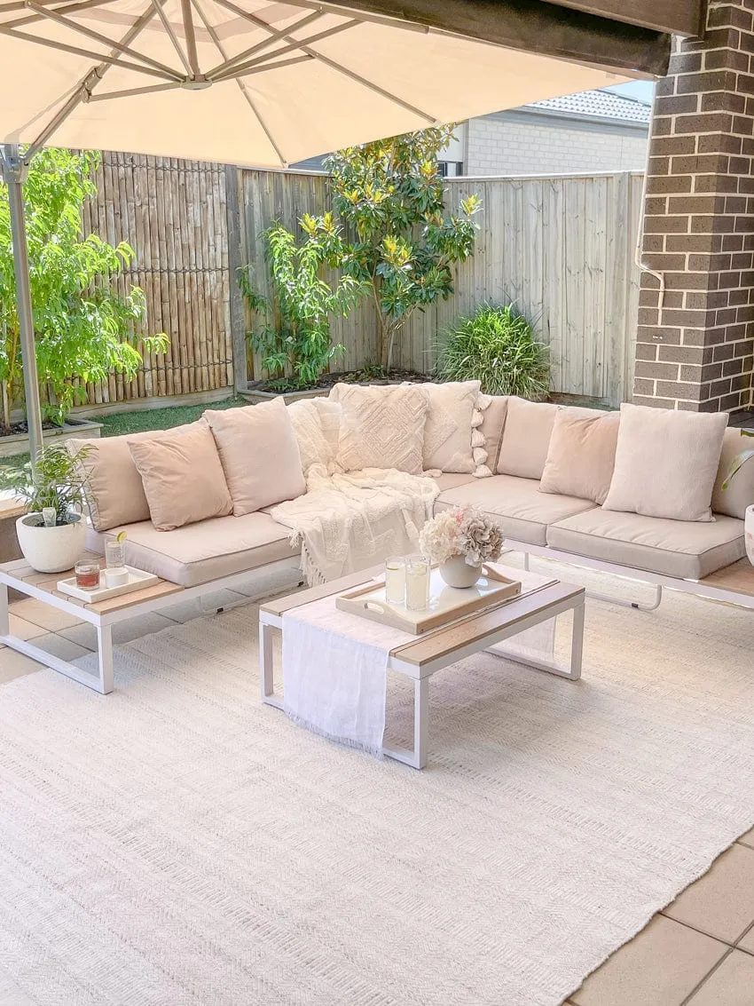 Lucinda Cream and Beige Indoor Outdoor PET Rug *NO RETURNS UNLESS FAULTY