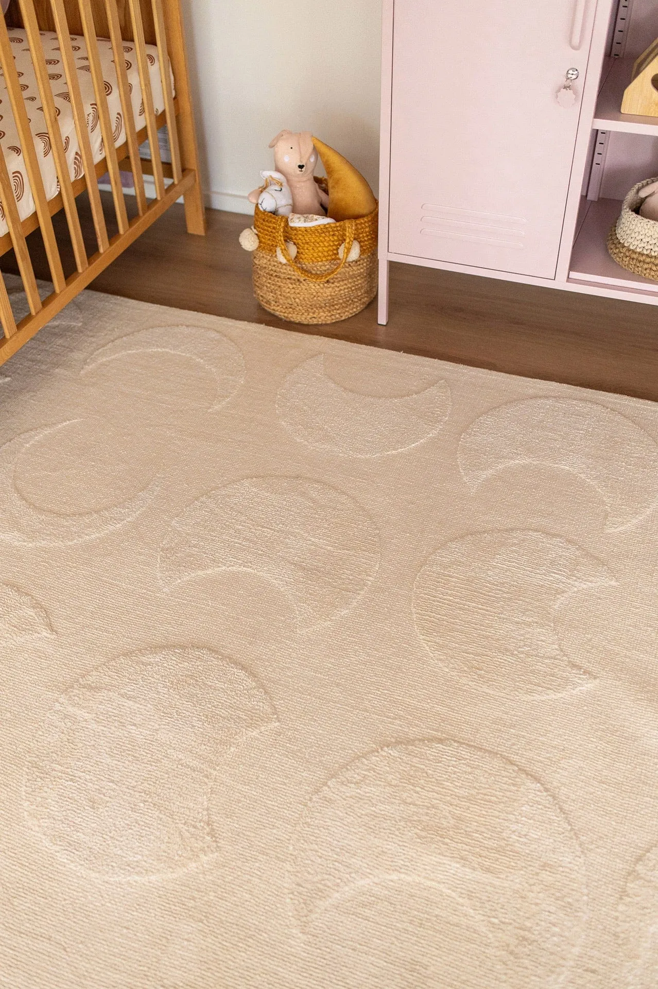 Lucy Beige Cream Half-Moon Pattern Rug *NO RETURNS UNLESS FAULTY